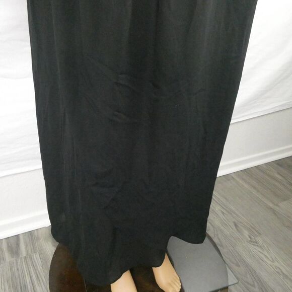 City Chic Elegant Lave Long Sleeve Dress Black Sweetheart Neck Lined Layered 26 - Picture 3 of 9